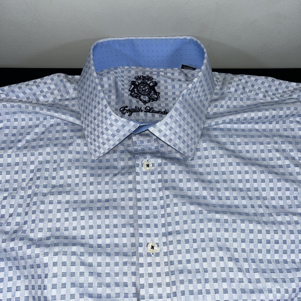English Laundry Christopher Wicks Dress Shirt Blue Size 18 32/33